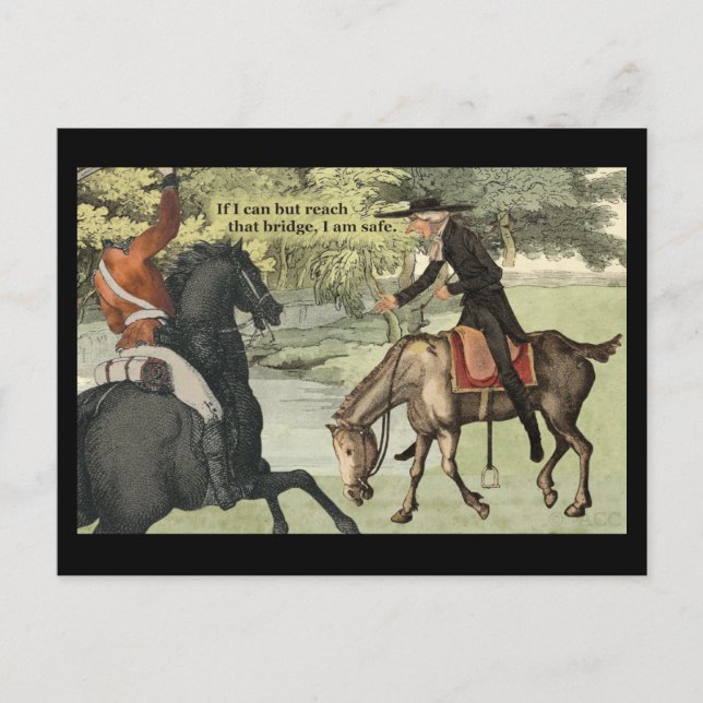 Kopfloses Pferd und Ichabod-Kranich Postkarte (Vorderseite)