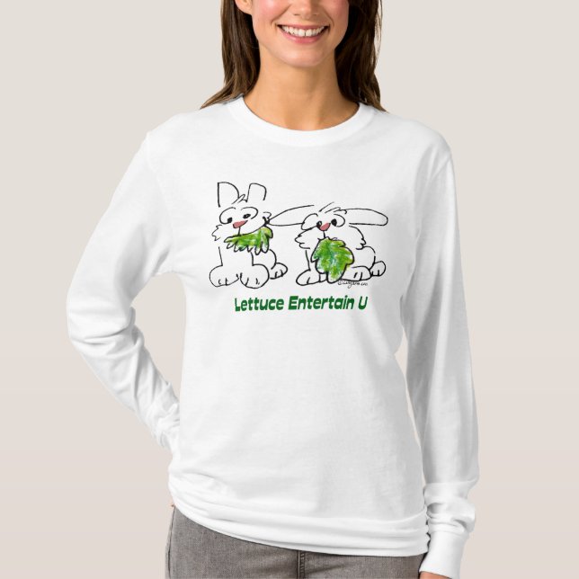Kopfsalat unterhalten u-Cartoon-Kaninchen T-Shirt (Vorderseite)