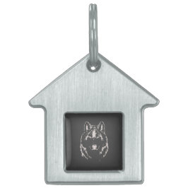 Kopfskizze von Funky Grey and White Wolf Tiermarke