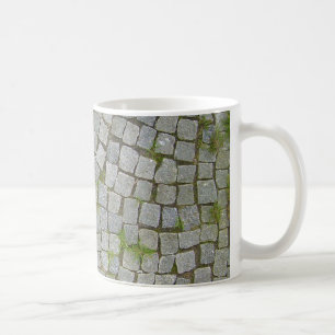Kopfstein-Straßen-Beschaffenheits-Hintergrund Kaffeetasse