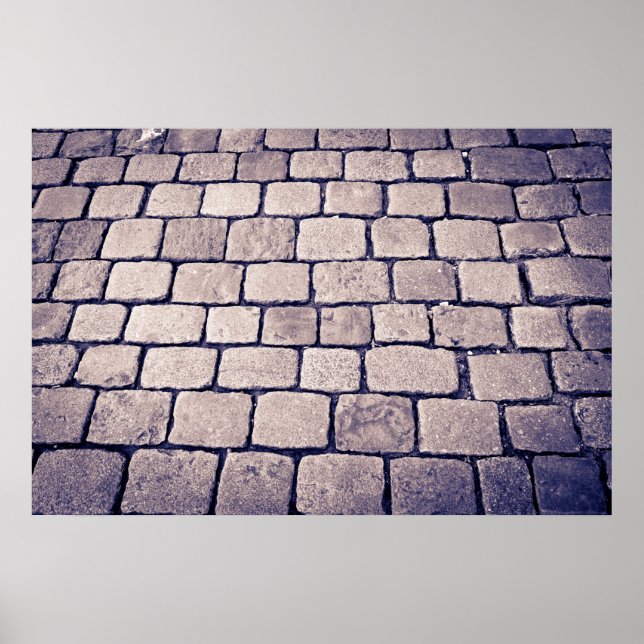 Kopfsteinpflaster-Straßendetail, horizontal Poster (Vorne)