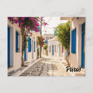 Kopfsteinpflasterstraße auf Paros Griechenland Ins Postkarte