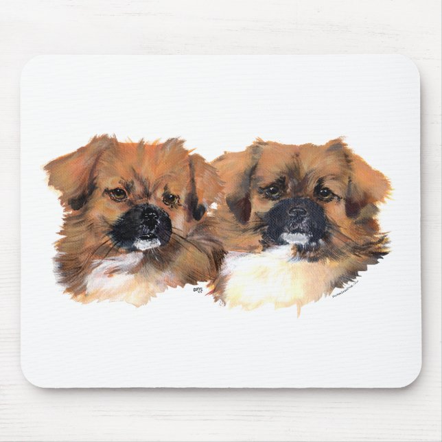 Kopfstudie Tibet-Spaniels Mousepad (Vorne)