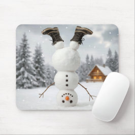 Kopfüberer Schneemann Mousepad