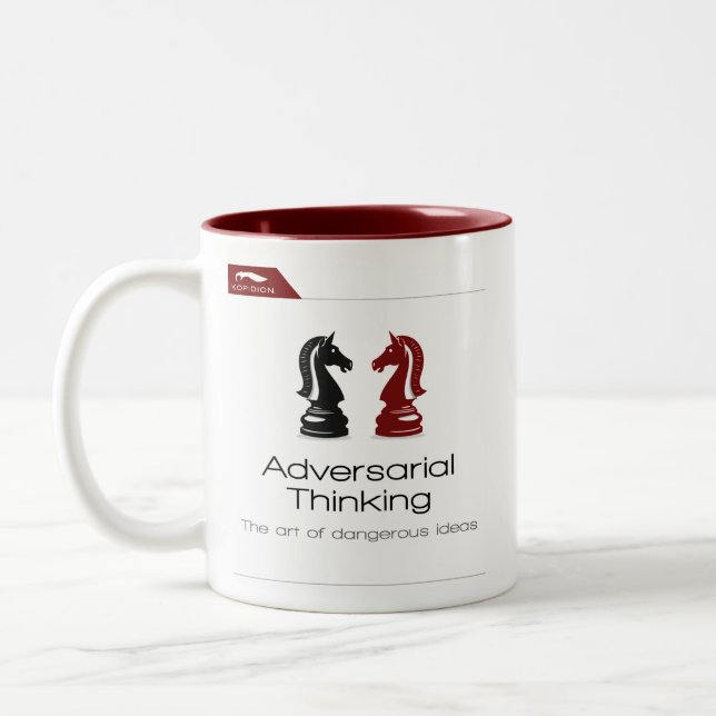 Kopidion Adversariary Thinking Kurskurs Kunstwerk Zweifarbige Tasse (Links)
