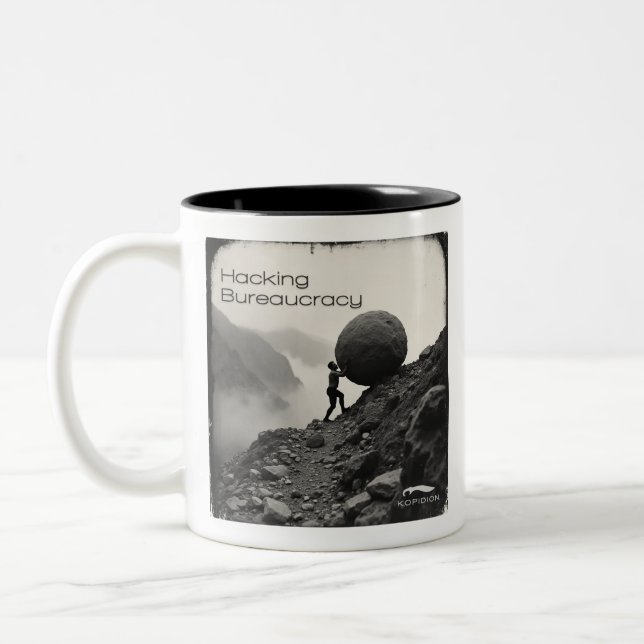 Kopidion - Kurskarte "Hacking Bureau" Zweifarbige Tasse (Links)