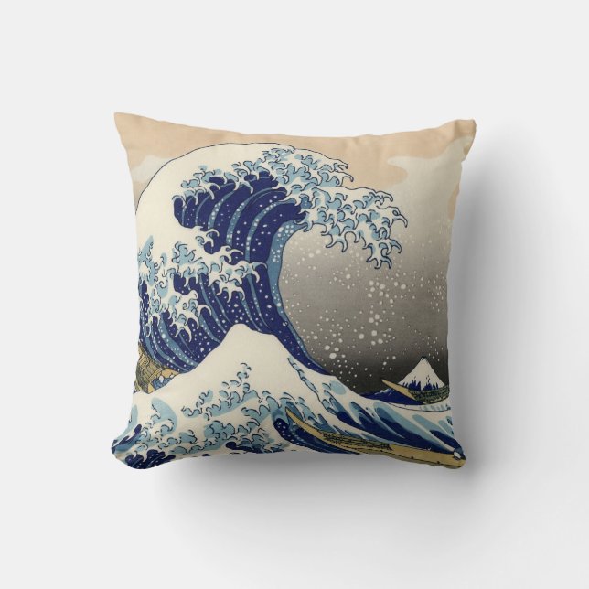 Kopie "der großen Welle" von Hokusais Kissen (Vorderseite)