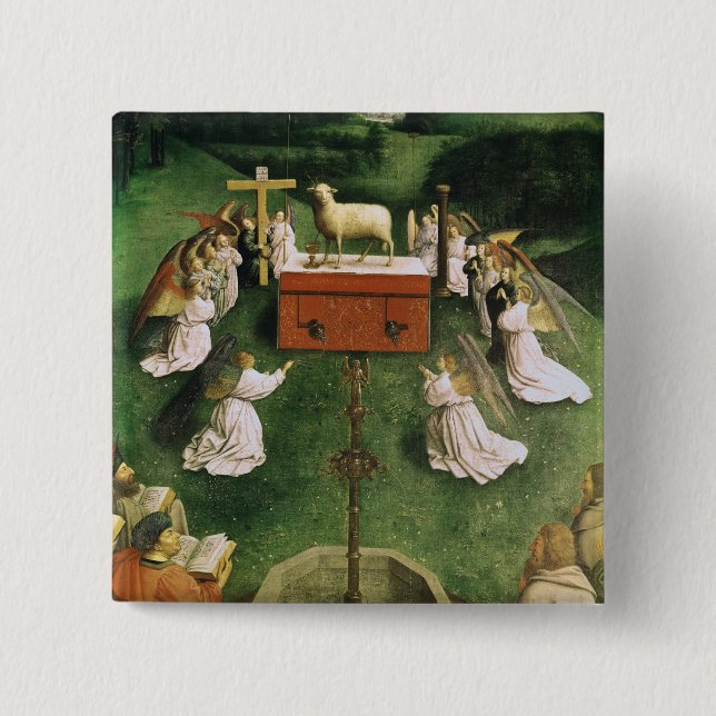 Kopie der Verehrung des mystischen Lamms Button (Vorderseite)