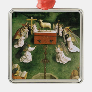 Kopie der Verehrung des mystischen Lamms Silbernes Ornament