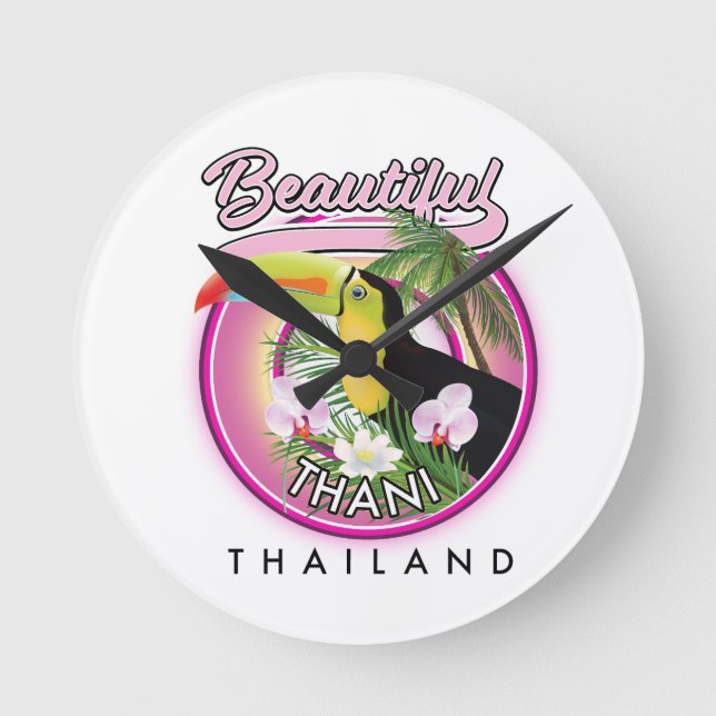 Kopie des schönen Thani Thailand Runde Wanduhr (Vorderseite)