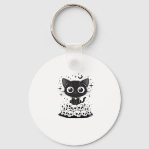 Kopie Katzen Skulls Creepy Niedlich Kitty Goth Bla Schlüsselanhänger