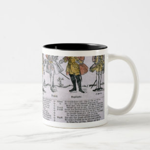 Kopie und Diskussion über die Nationen Zweifarbige Tasse