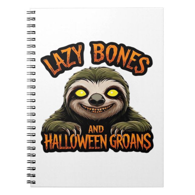 Kopie von Lazy Bones and Halloween Groans - Creepy Notizblock (Vorderseite)