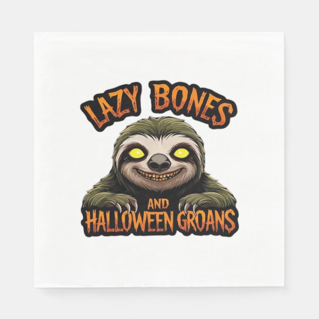 Kopie von Lazy Bones and Halloween Groans - Creepy Serviette (Vorderseite)