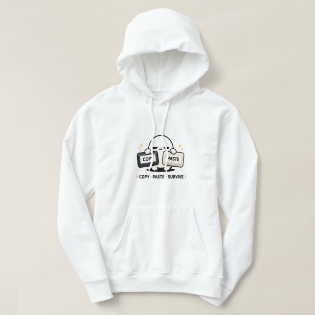 Kopieren Einfügen Überleben - Lustiger Tech Coding Hoodie (Design vorne)