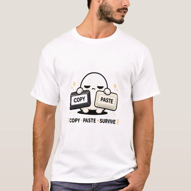 Kopieren Einfügen Überleben - Lustiger Tech Coding T-Shirt (Vorderseite)