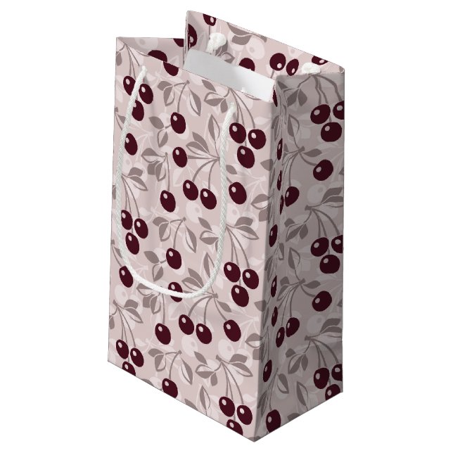 Kopieren Sie mit Kirschen 2 Kleine Geschenktüte (Rückseite Schrägansicht)
