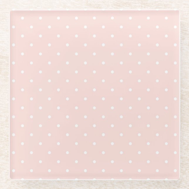 Kopieren Sie mit weißen Tupfen 2 Glasuntersetzer (Vorderseite)