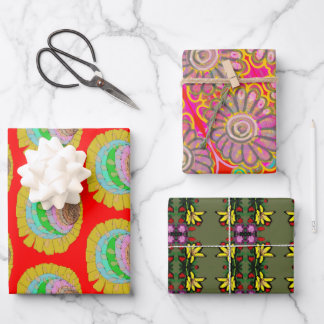KOPIERFARBEN BLUME ART Wrapping Paper Geschenkpapier Set