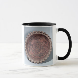 Koptische Schale, gemalte Terrakotta mit Tasse