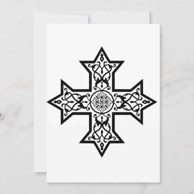 koptisches Kreuz Feiertagskarte (Vorderseite)
