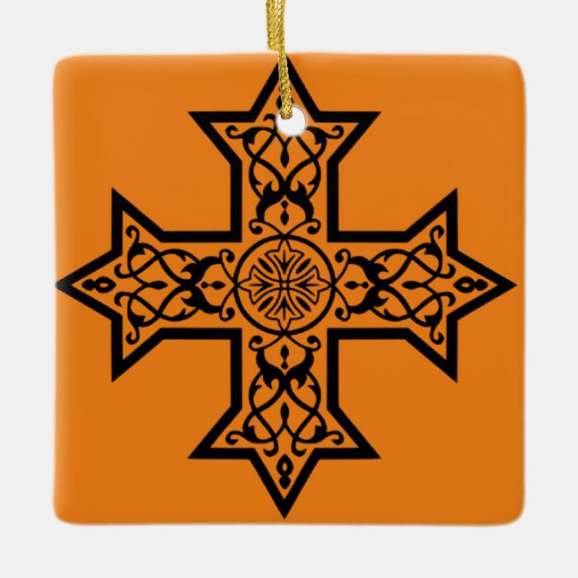 koptisches Kreuz Keramikornament (Vorderseite)
