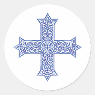 koptisches Kreuz Runder Aufkleber