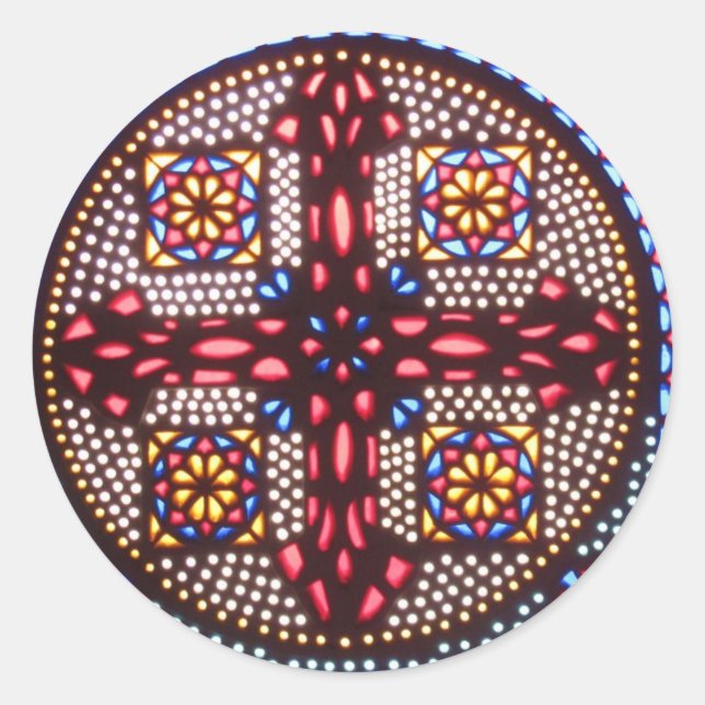 koptisches Kreuz Runder Aufkleber (Vorderseite)