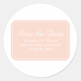 Koral einfach elegant Save the Date Runder Aufkleber