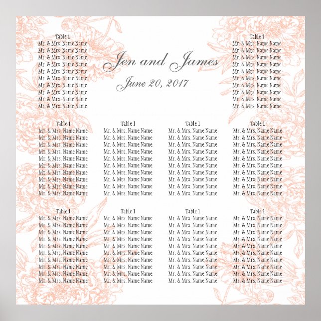 KORALE VINTAGE BLUMENBREITE SITZPLATTE POSTER (Vorne)