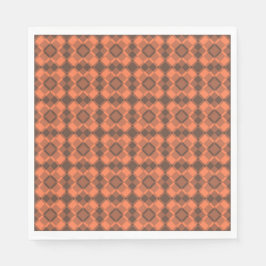 Koralle-Braun-Karo-Argyle-Muster Serviette