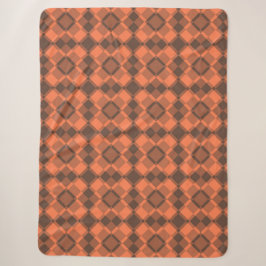 Koralle-Braun-Karo-Argyle-Muster Sherpadecke