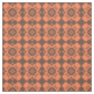 Koralle-Braun-Karo-Argyle-Muster Stoff