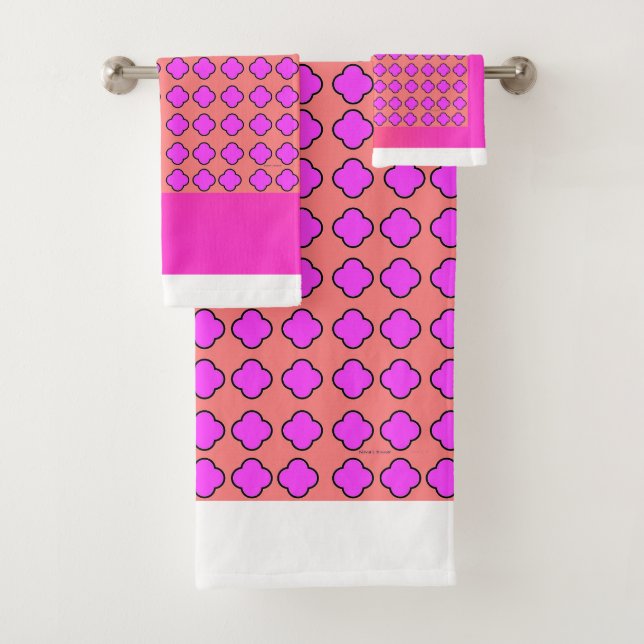 Koralle + Fuchsienblüten Badetuch Set (Insitu)