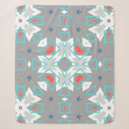 Koralle Grau Mandala-Muster | Geometrisch Floral B Sherpadecke