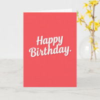 Koralle Minimale Happy Birthday Karte