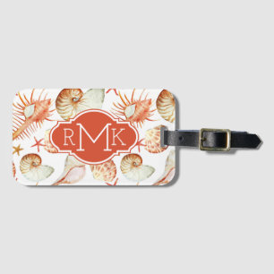 Koralle mit Monogramm des Muschel-u. Gepäckanhänger