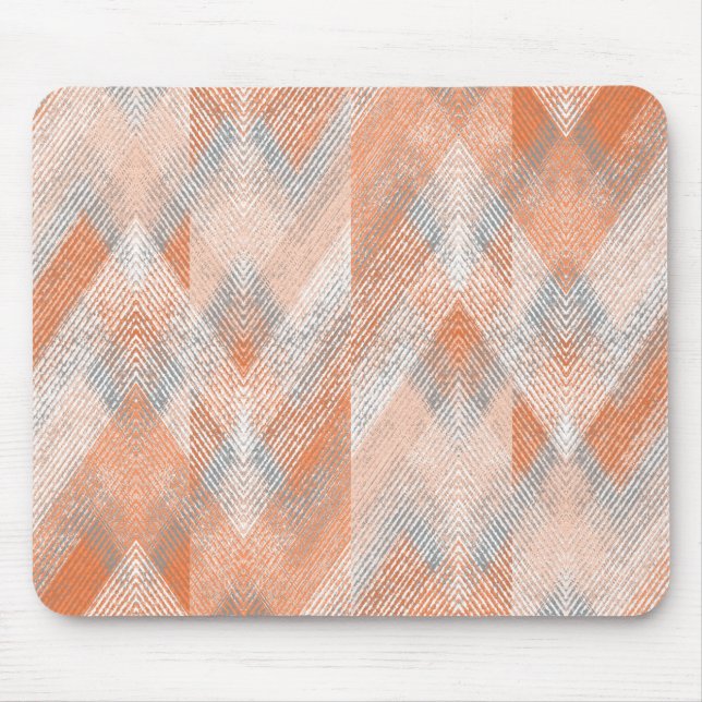 Koralle, orange, beige, graue Zigzag . Mousepad (Vorne)
