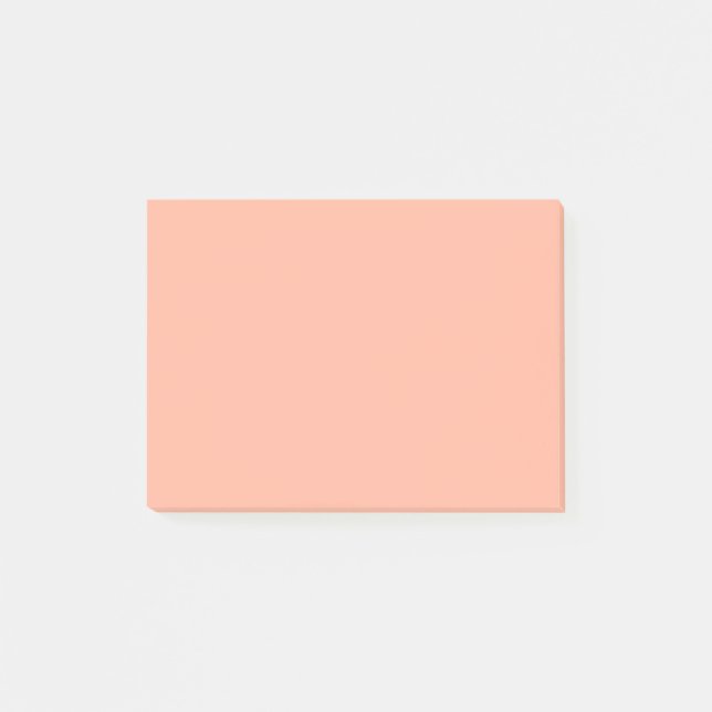 Koralle Pfirsich Einheitsfarbe Post-it Klebezettel (Vorderseite)