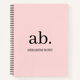 Koralle-Pfirsich-Monogramm-Minimalismus-Design Notizbuch