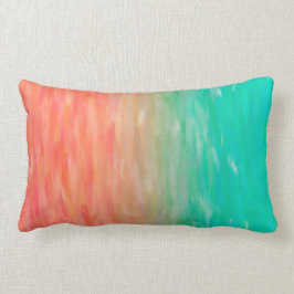 Koralle u. Türkis Ombre Watercolor-aquamarine Lendenkissen