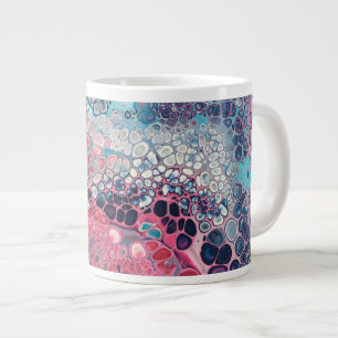 Koralle und Aqua Acryl Guss Farbige Abstraktion Jumbo-Tasse