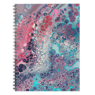 Koralle und Aqua Acryl Guss Farbige Abstraktion Notizblock