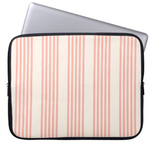 Koralle und Beige fünf Streifen Laptopschutzhülle