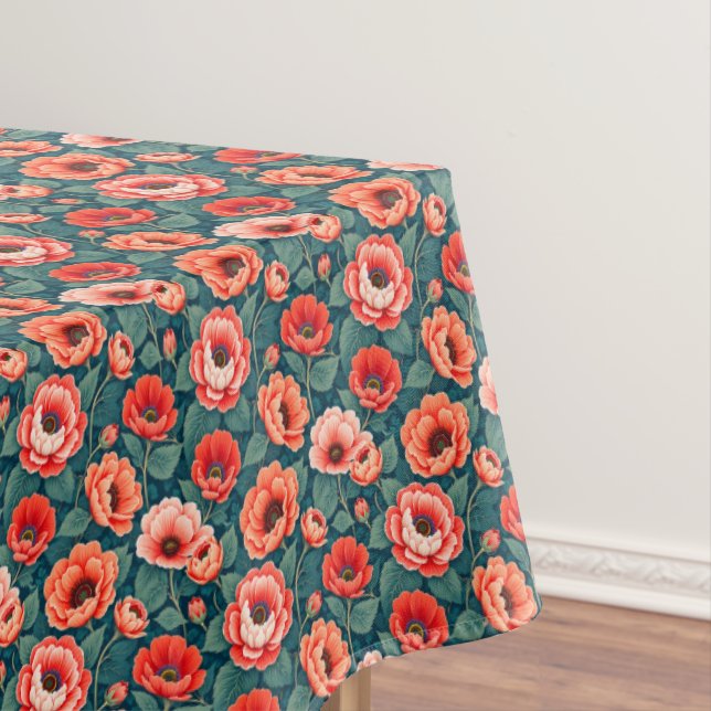 Koralle und Pink Chinoiserie Tischdecke (Beispiel)