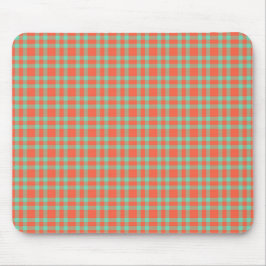 Korallen-Aquamarin-Karomuster Mousepad
