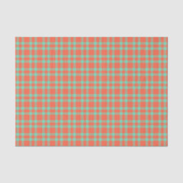 Korallen-Aquamarin-Karomuster Seidenpapier