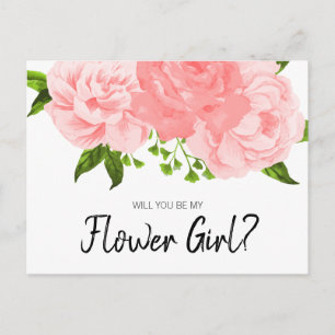 Korallen-Aquarell-Blumen-Postkarte: Sei mein Blume Einladungspostkarte