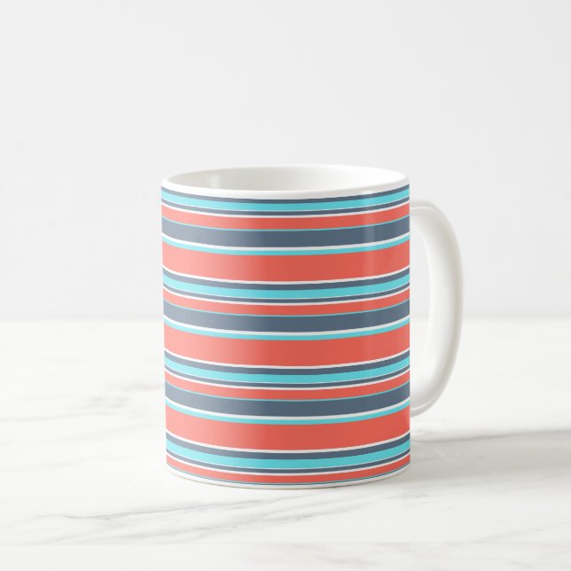 Korallen, blau und grau kaffeetasse (VorderseiteRechts)