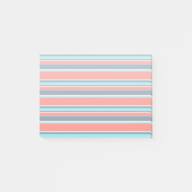 Korallen, blau und grau post-it klebezettel (Vorderseite)